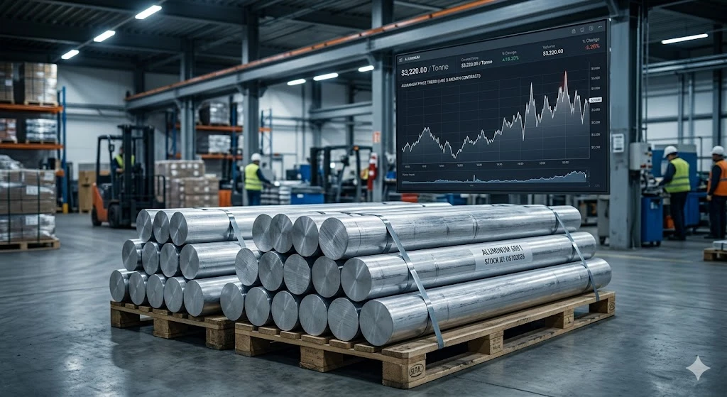 Global aluminum market view showing 2026 supply chain trends and raw material pricing factors.